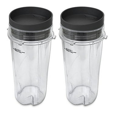 16oz Cups Compatible with Nutri Ninja Blender 2 Cups with 2 Sip Lids Applicable to Nutri Ninja Replacement Parts BL770 BL780 BL660 Professional Blender 16 Oz Pack of 2
